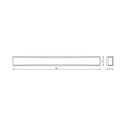 Baden LED Bath Vanity Light - line drawing.