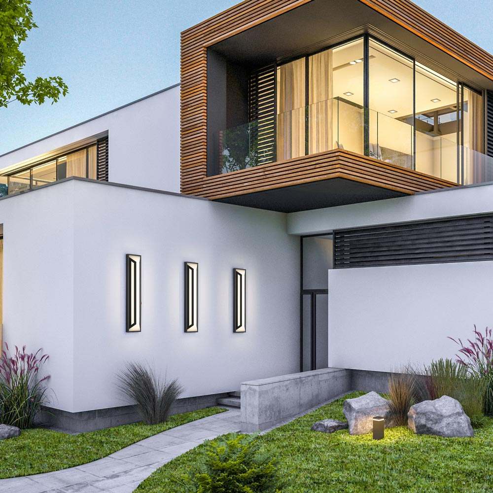 Banff Outdoor LED Wall Light in Outside Area.