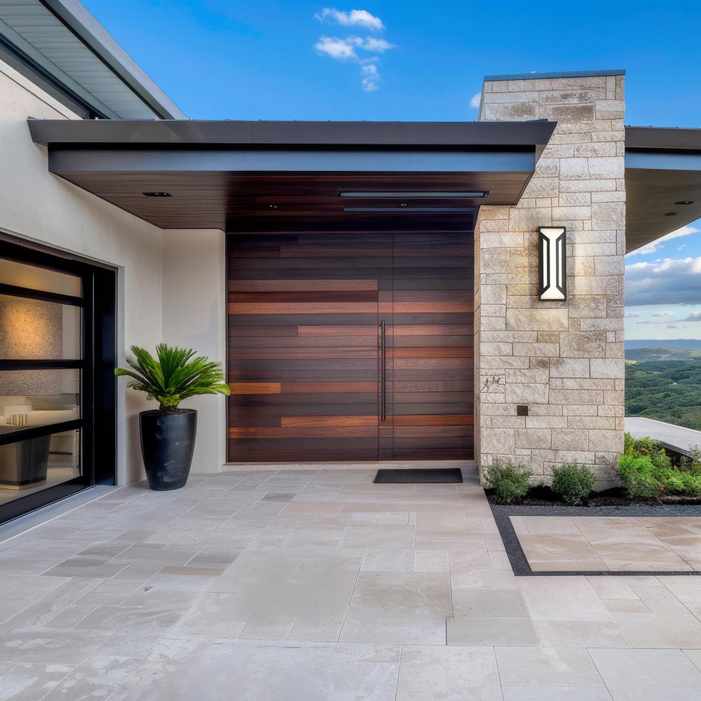 Banff Outdoor LED Wall Light in Outside Area.