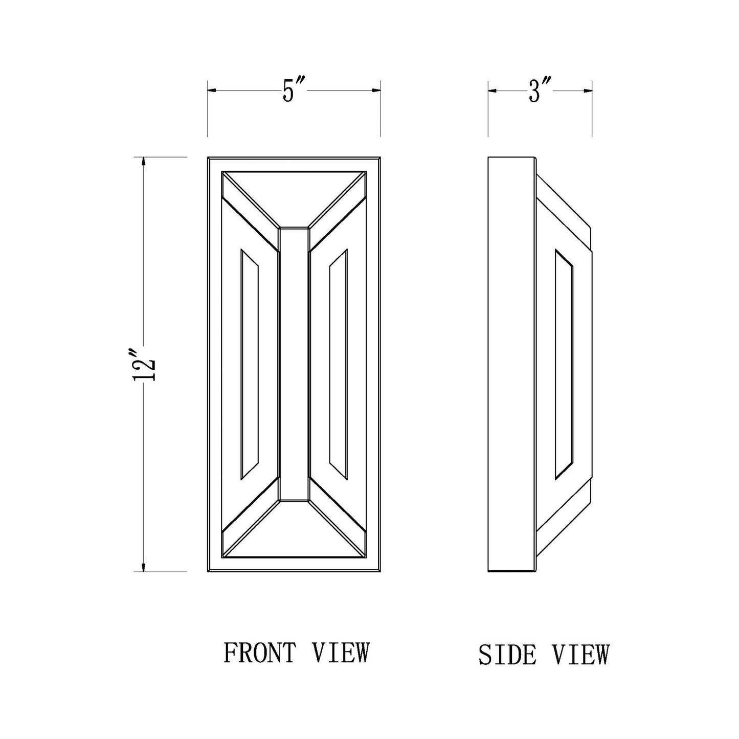 Banff Outdoor LED Wall Light - line drawing.
