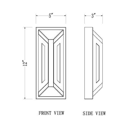 Banff Outdoor LED Wall Light - line drawing.