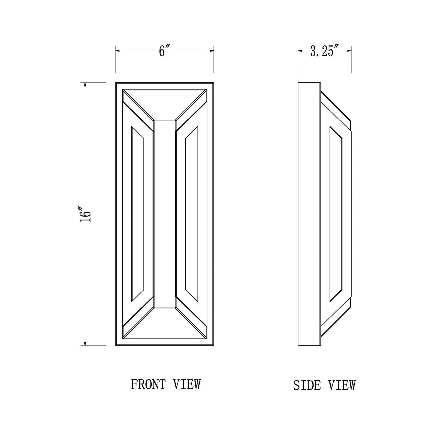 Banff Outdoor LED Wall Light - line drawing.