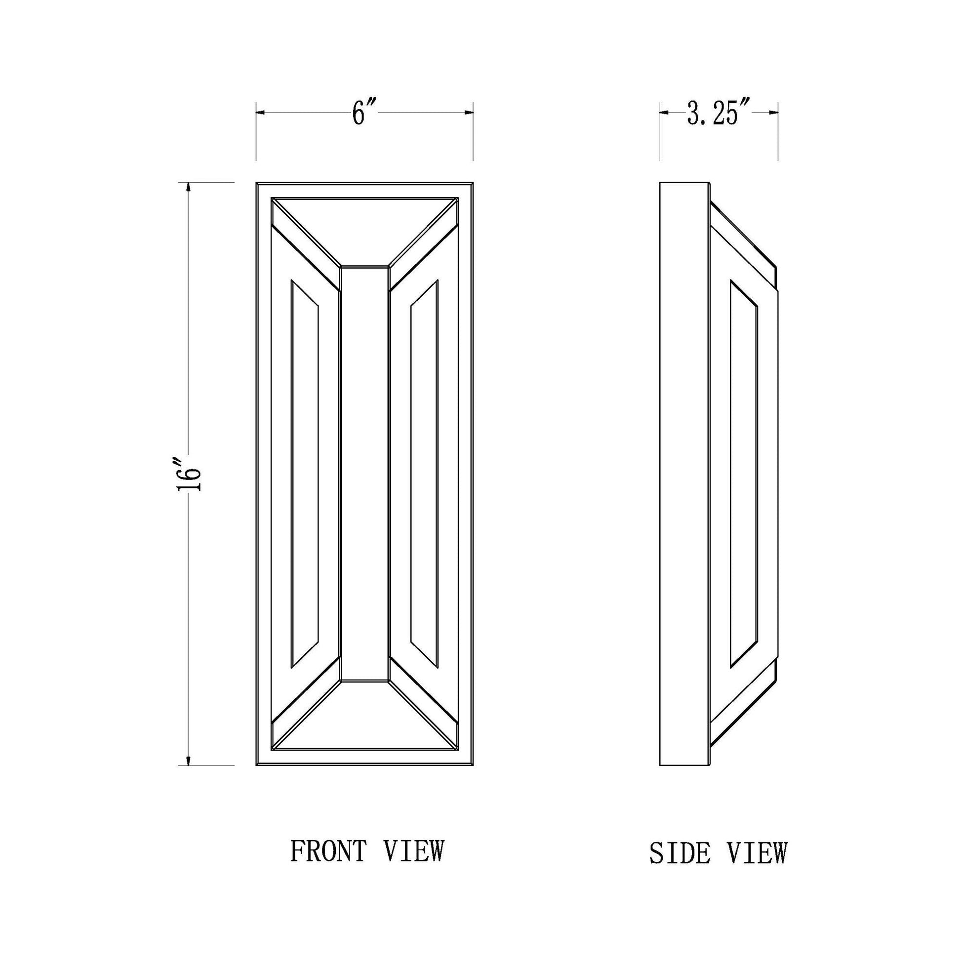 Banff Outdoor LED Wall Light - line drawing.