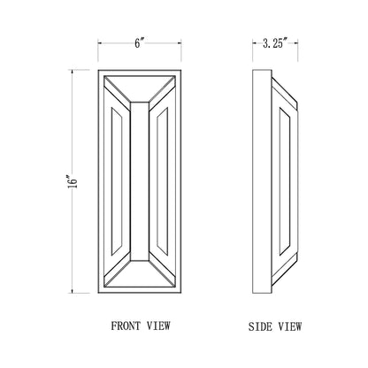 Banff Outdoor LED Wall Light - line drawing.