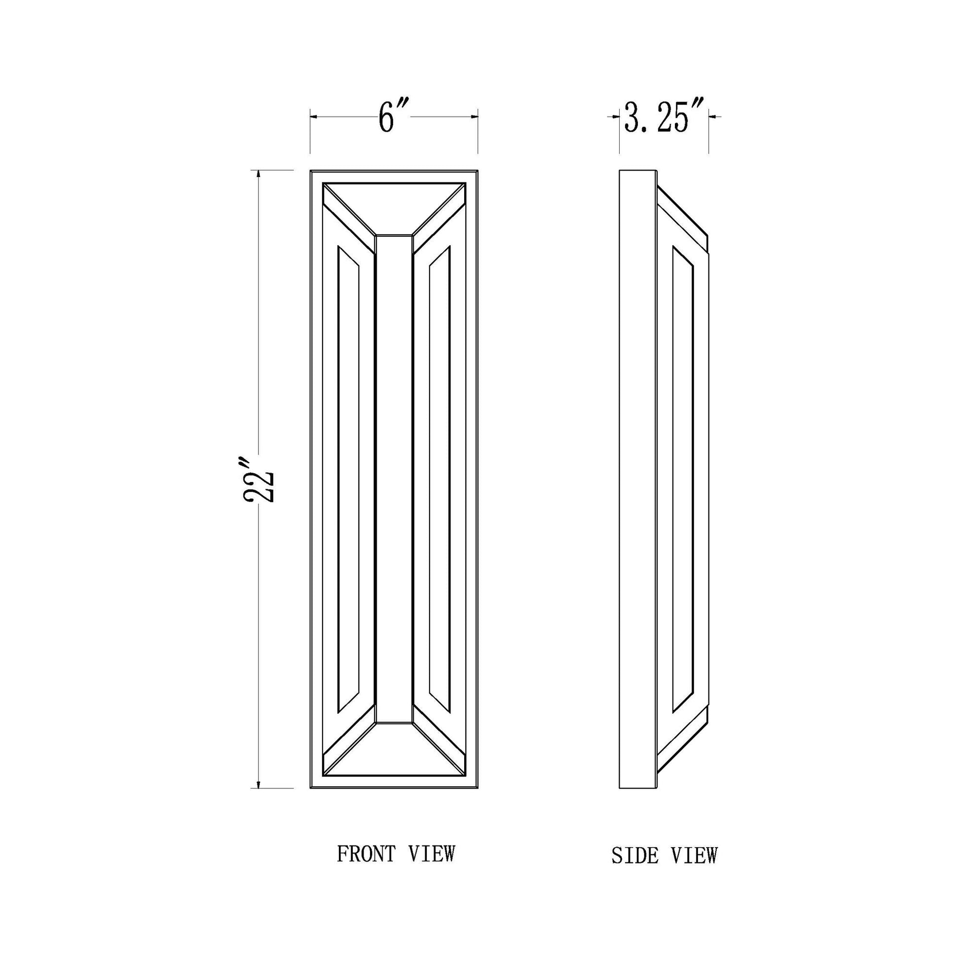Banff Outdoor LED Wall Light - line drawing.