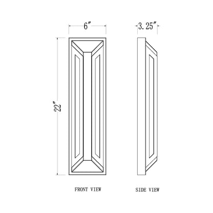 Banff Outdoor LED Wall Light - line drawing.