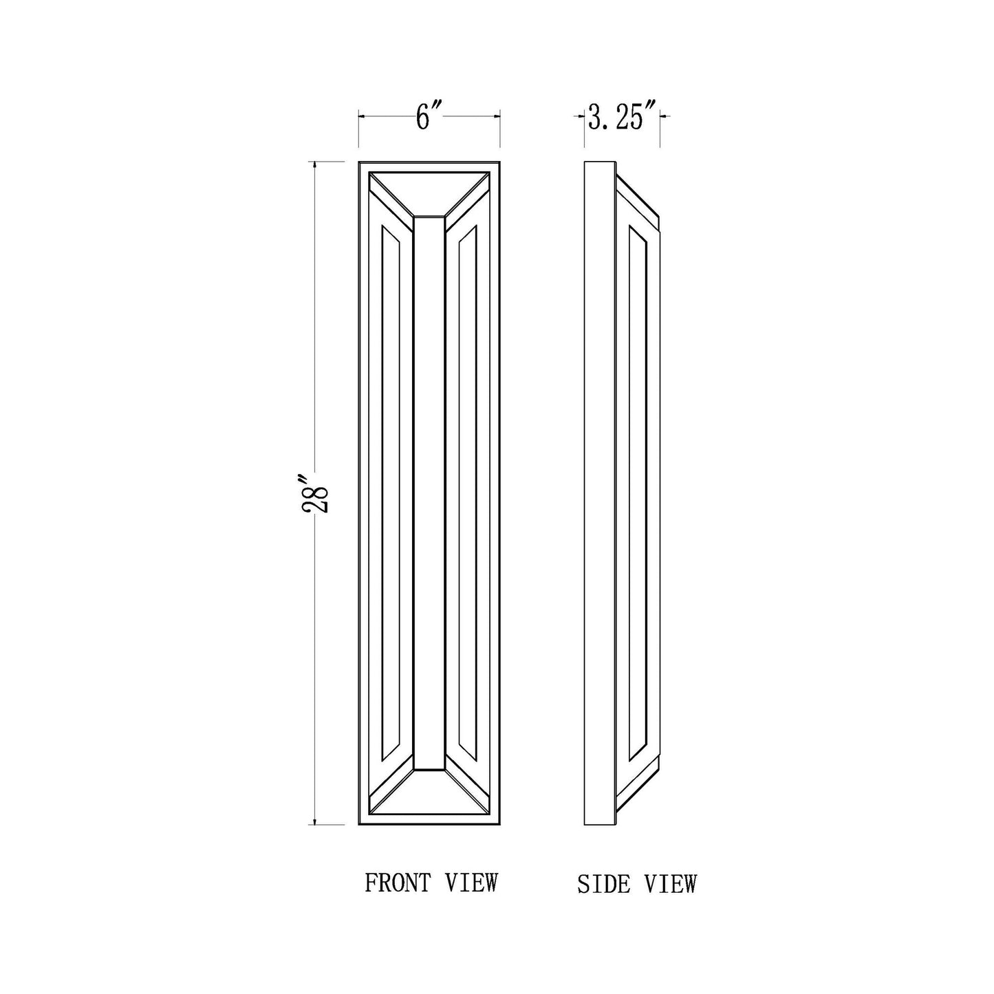 Banff Outdoor LED Wall Light - line drawing.