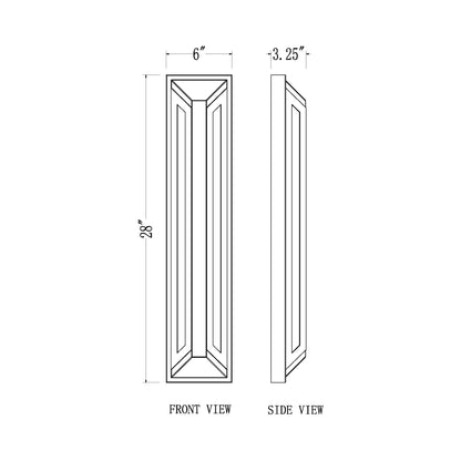 Banff Outdoor LED Wall Light - line drawing.