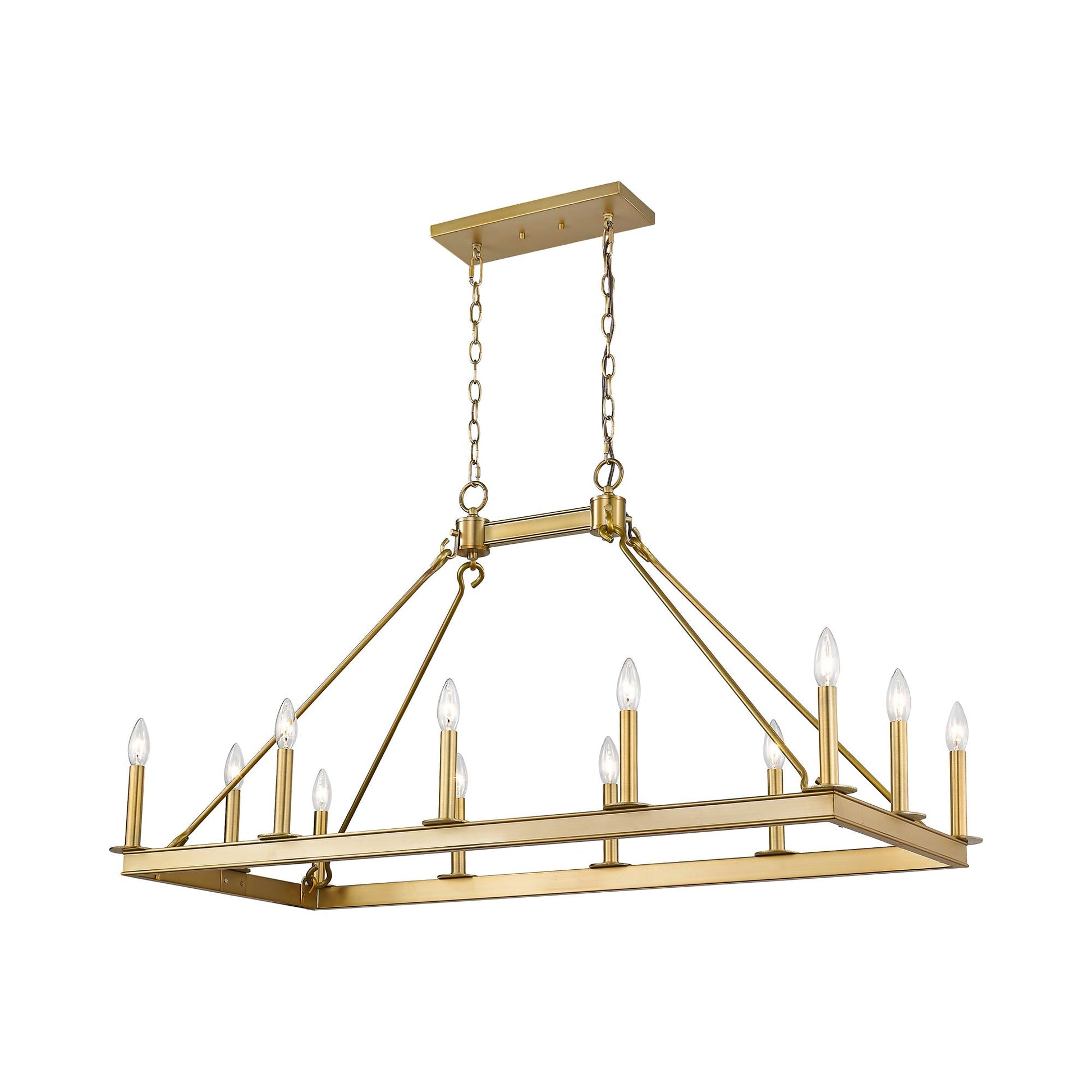 Barclay Linear Chandelier in Olde Brass (12-Light).