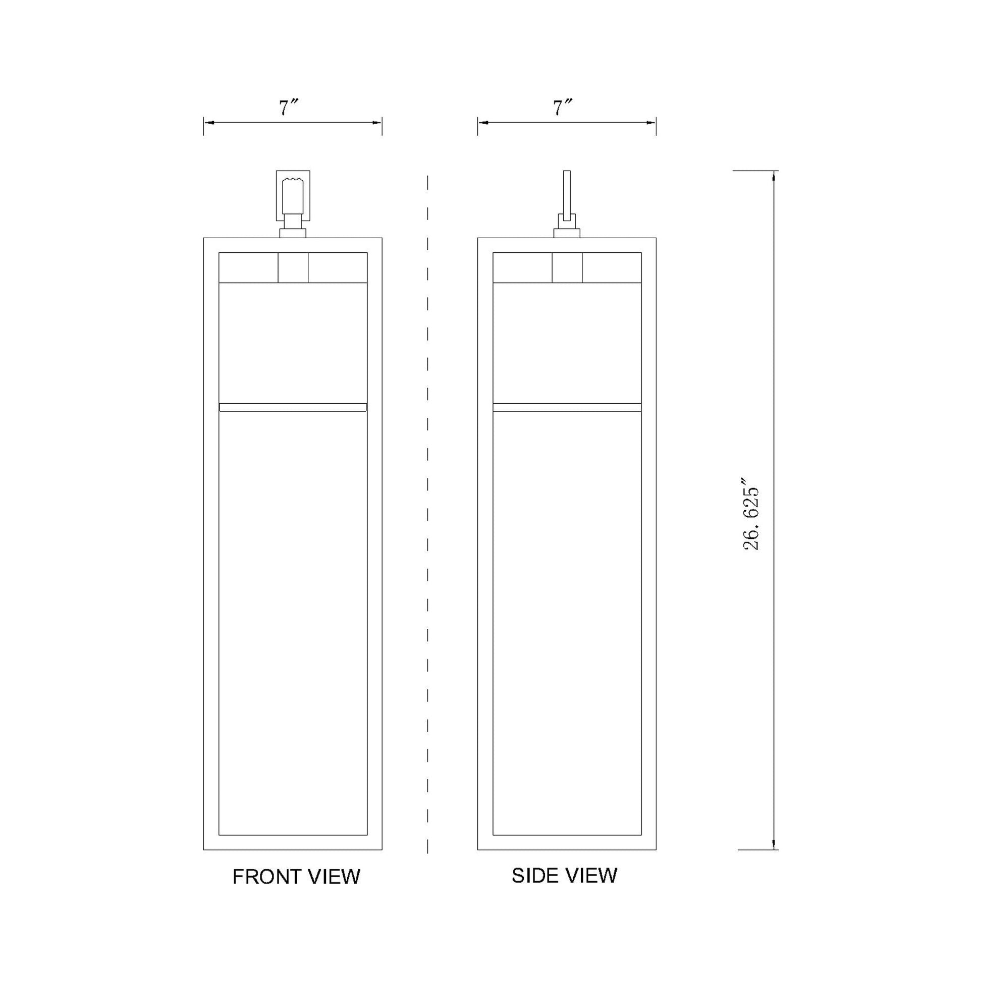 Barwick Outdoor LED Pendant Light - line drawing.