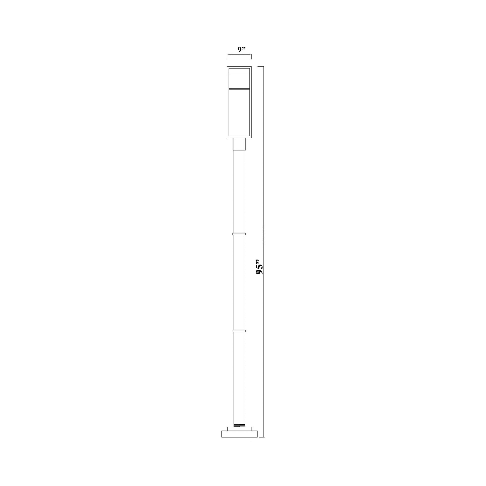 Barwick Round Outdoor LED Post Light - line drawing.