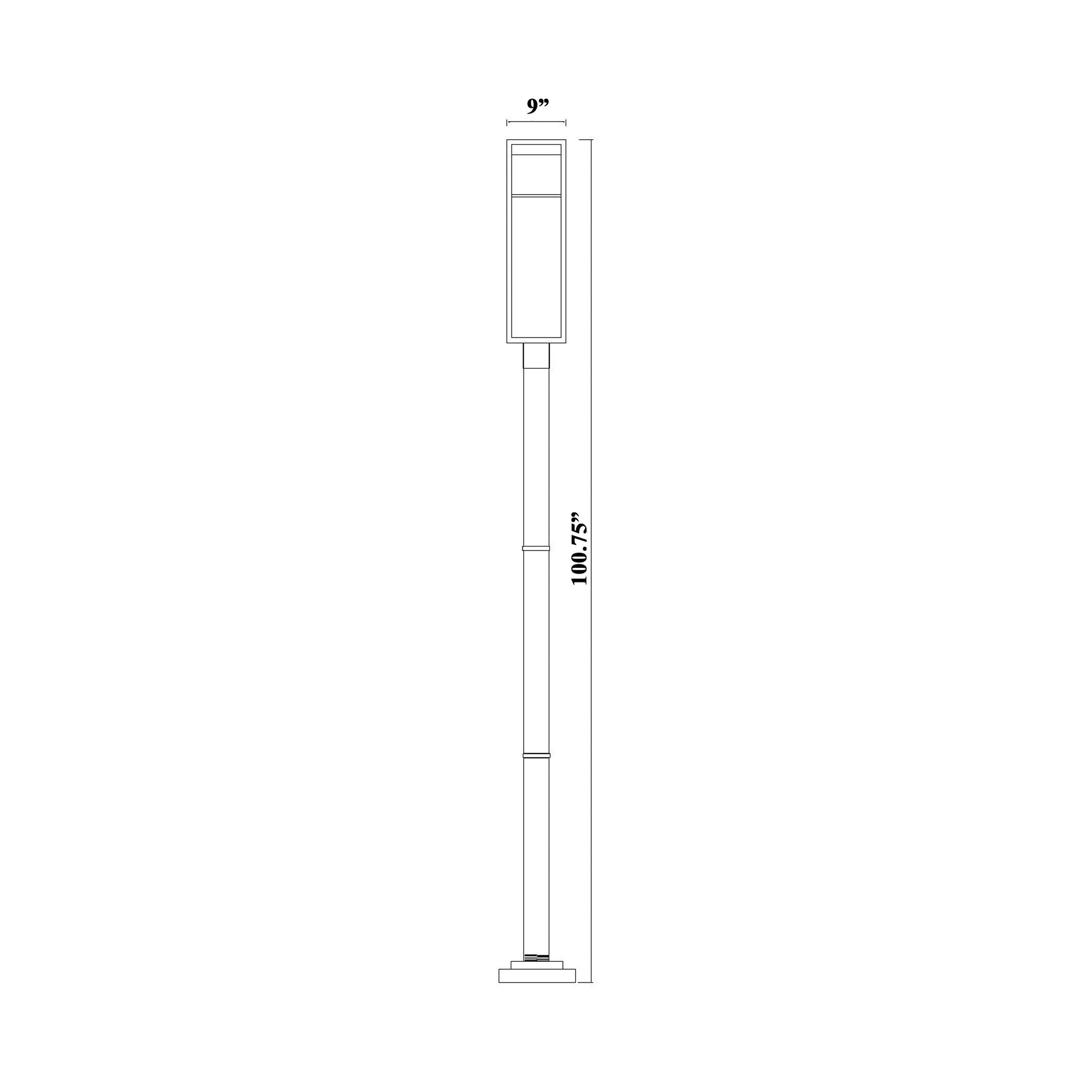 Barwick Round Outdoor LED Post Light - line drawing.