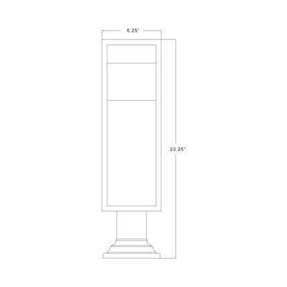 Barwick Round Outdoor Pier Mount Light - line drawing.