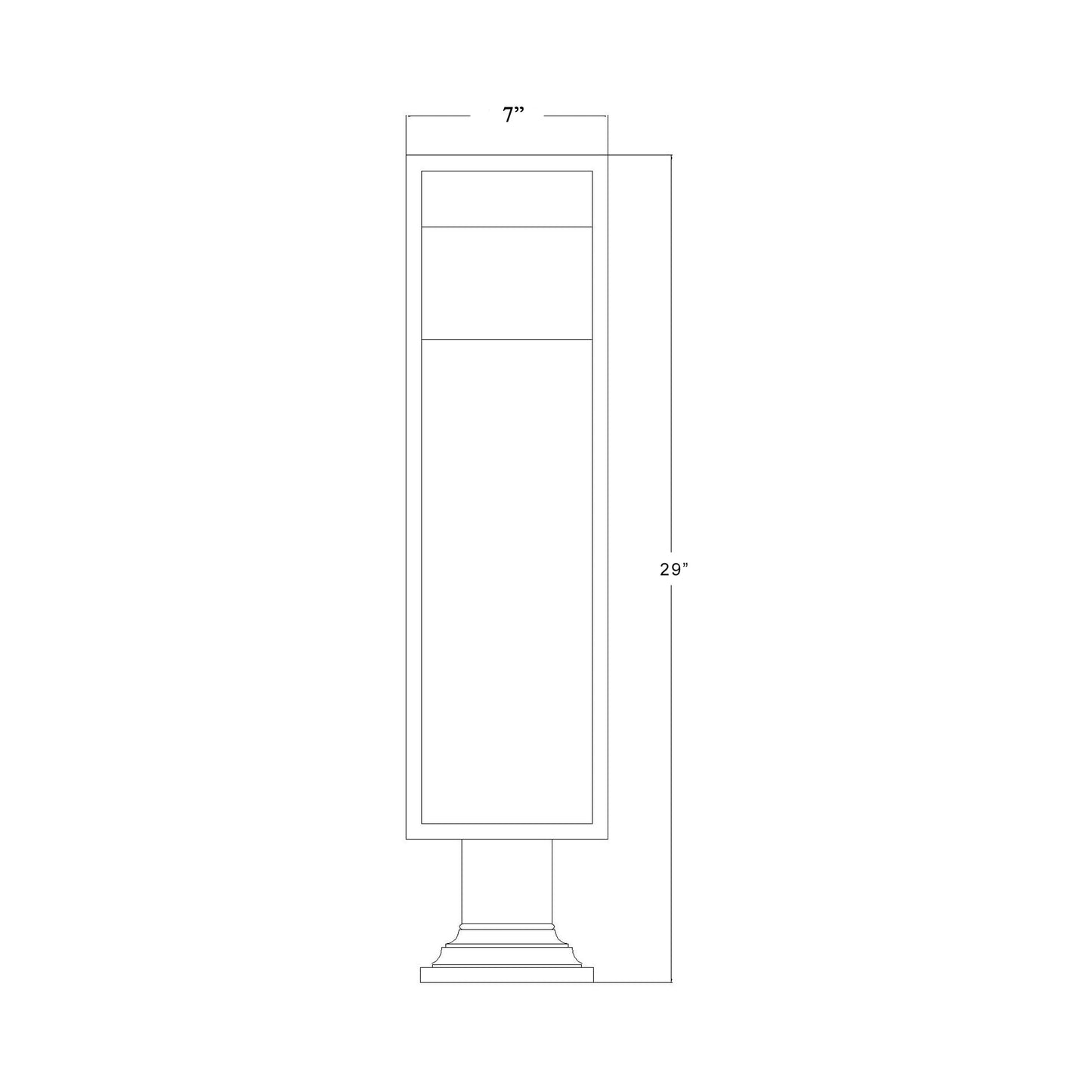Barwick Round Outdoor Pier Mount Light - line drawing.