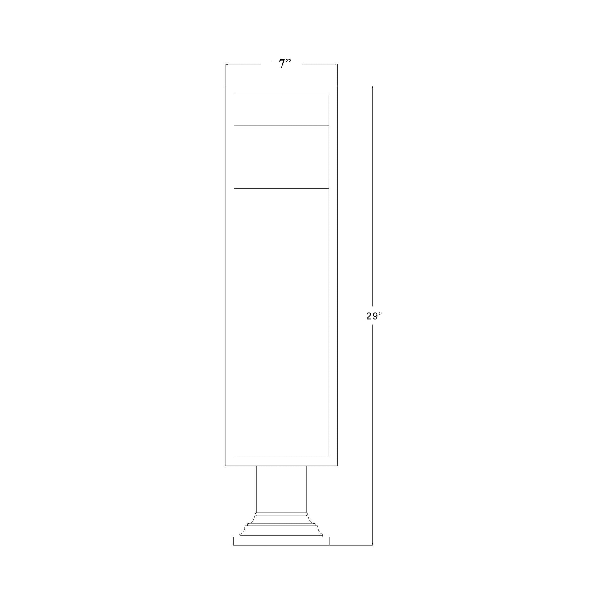 Barwick Round Outdoor Pier Mount Light - line drawing.