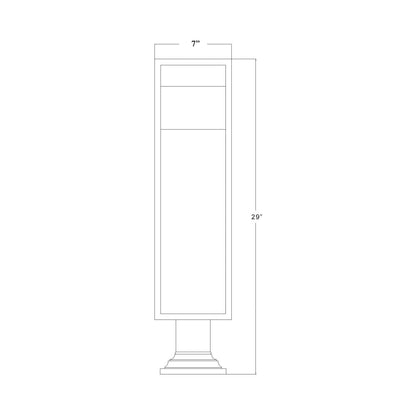Barwick Round Outdoor Pier Mount Light - line drawing.