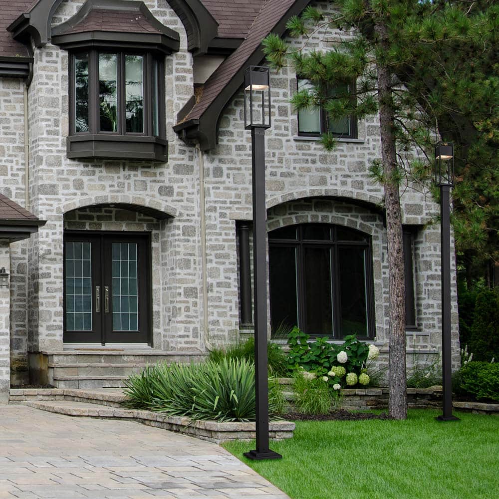 Barwick Square Outdoor LED Post Light in Outside Area.