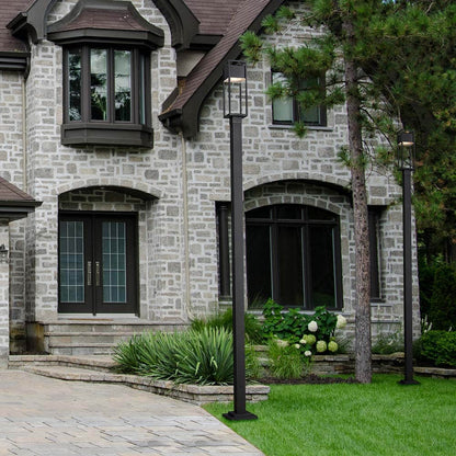 Barwick Square Outdoor LED Post Light in Outside Area.