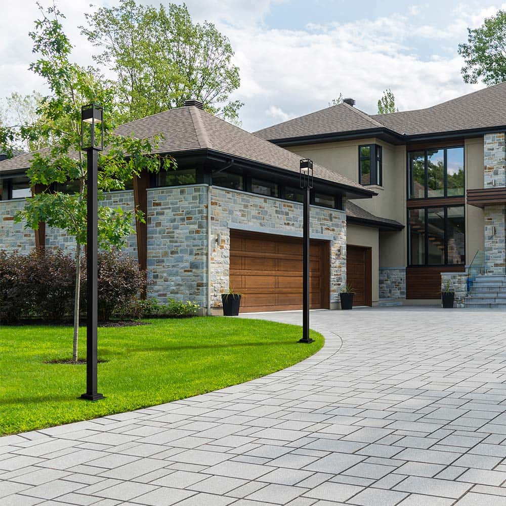 Barwick Square Outdoor LED Post Light in Outside Area.