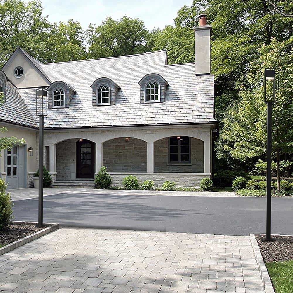 Barwick Square Outdoor LED Post Light in Outside Area.