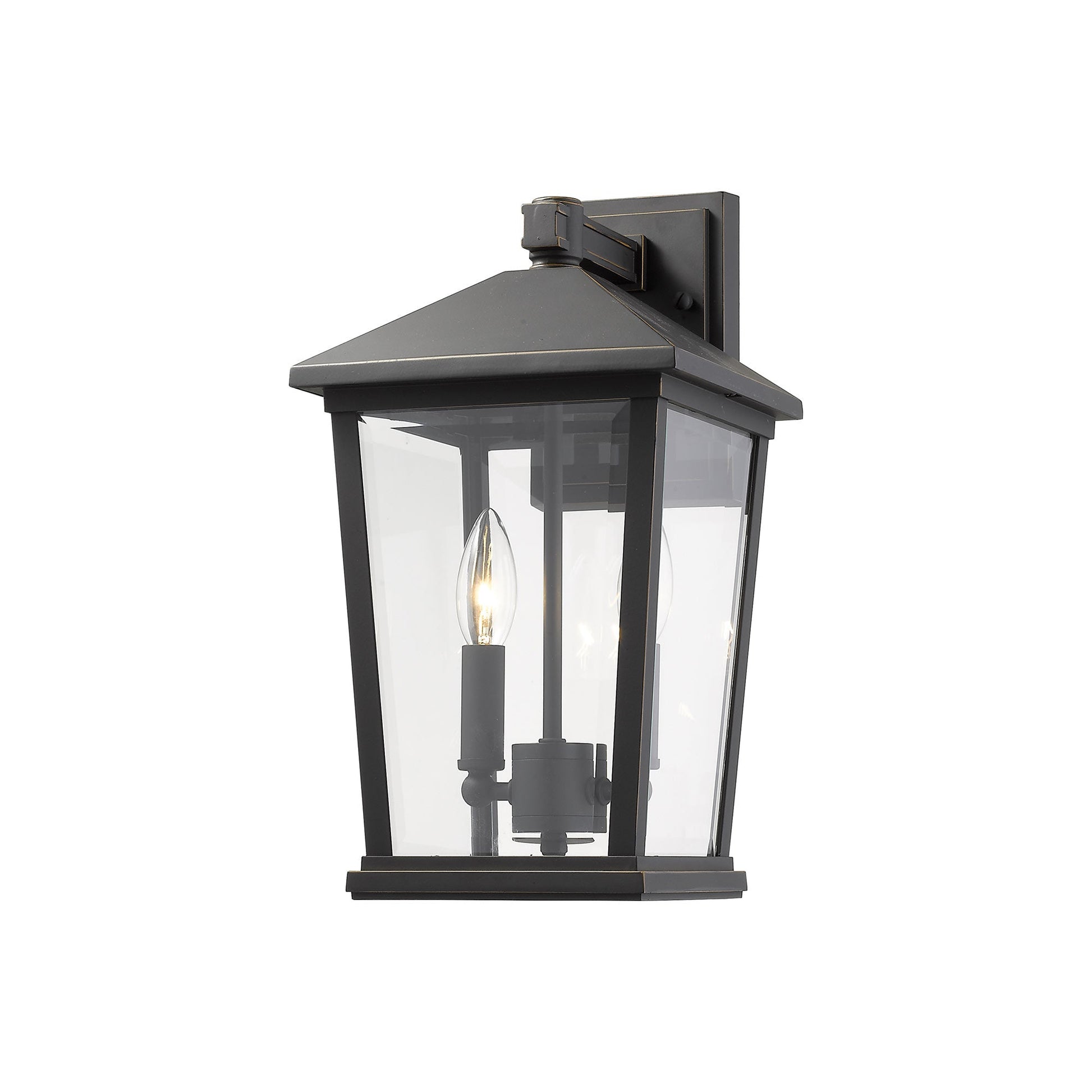 Beacon Outdoor Wall Light in Oil Rubbed Bronze (15-Inch).