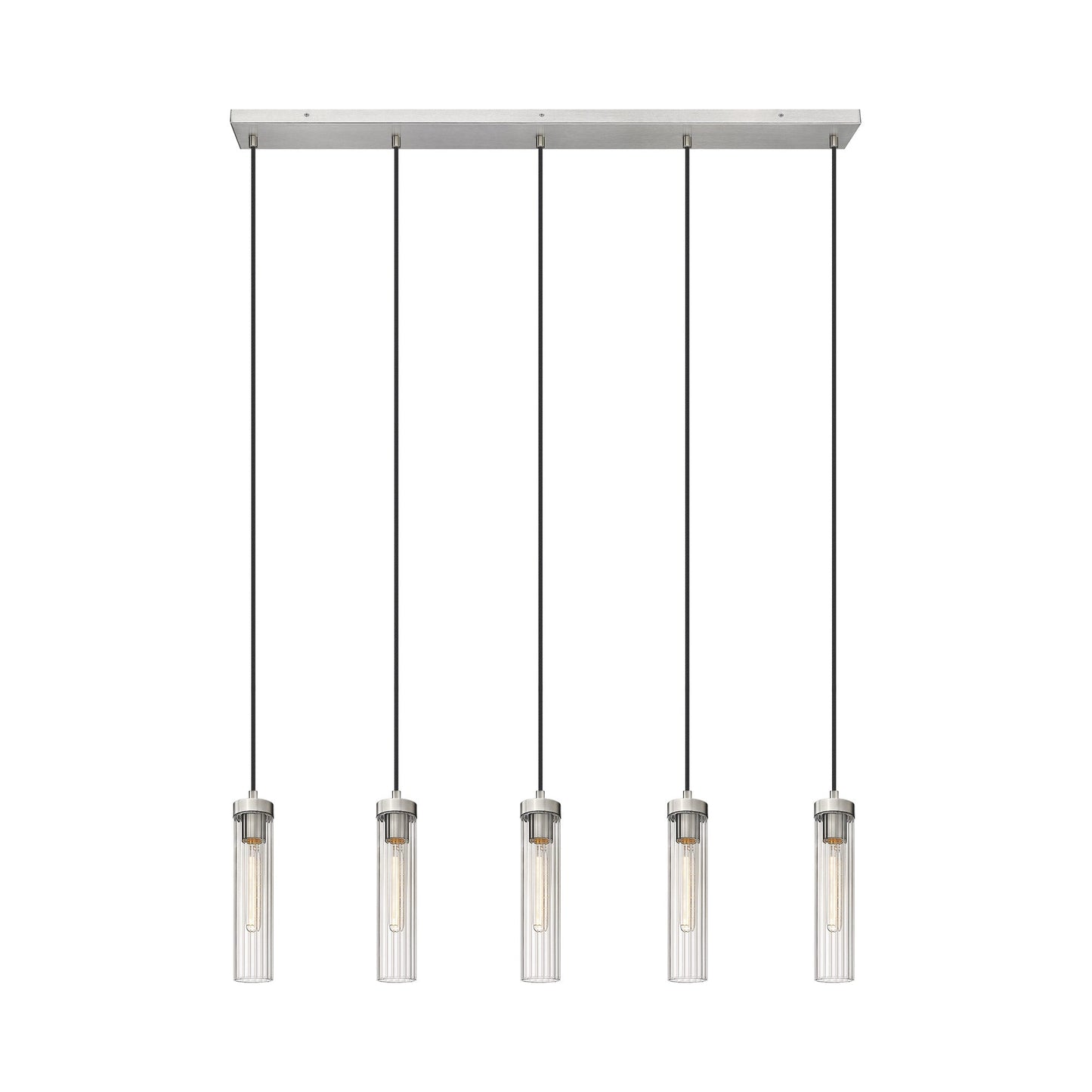 Beau 740P Linear Chandelier in Brushed Nickel (5-Light).