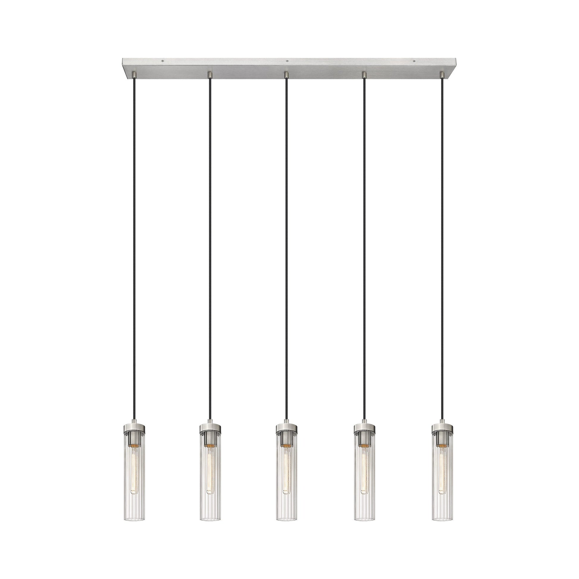 Beau 740P Linear Chandelier in Brushed Nickel (5-Light).