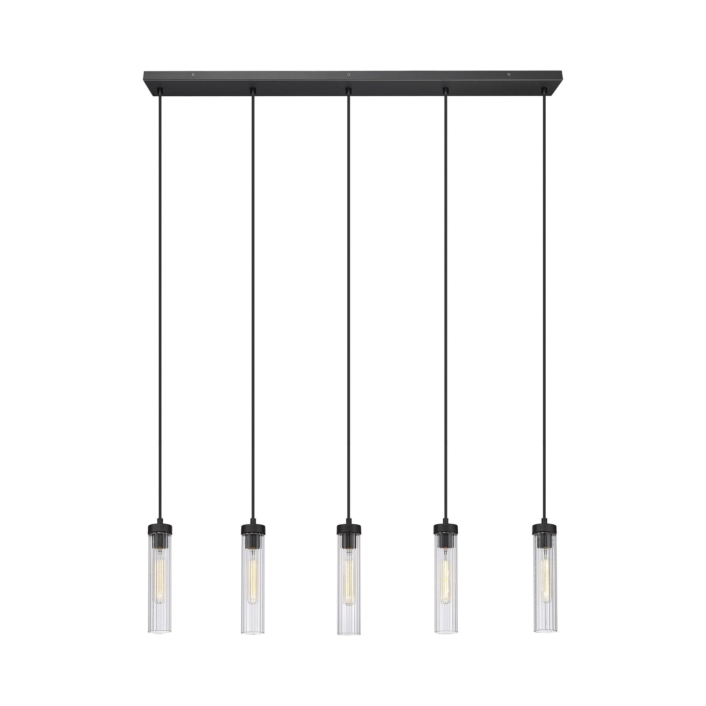 Beau 740P Linear Chandelier in Matte Black (5-Light).