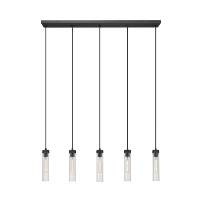 Beau 740P Linear Chandelier in Matte Black (5-Light).