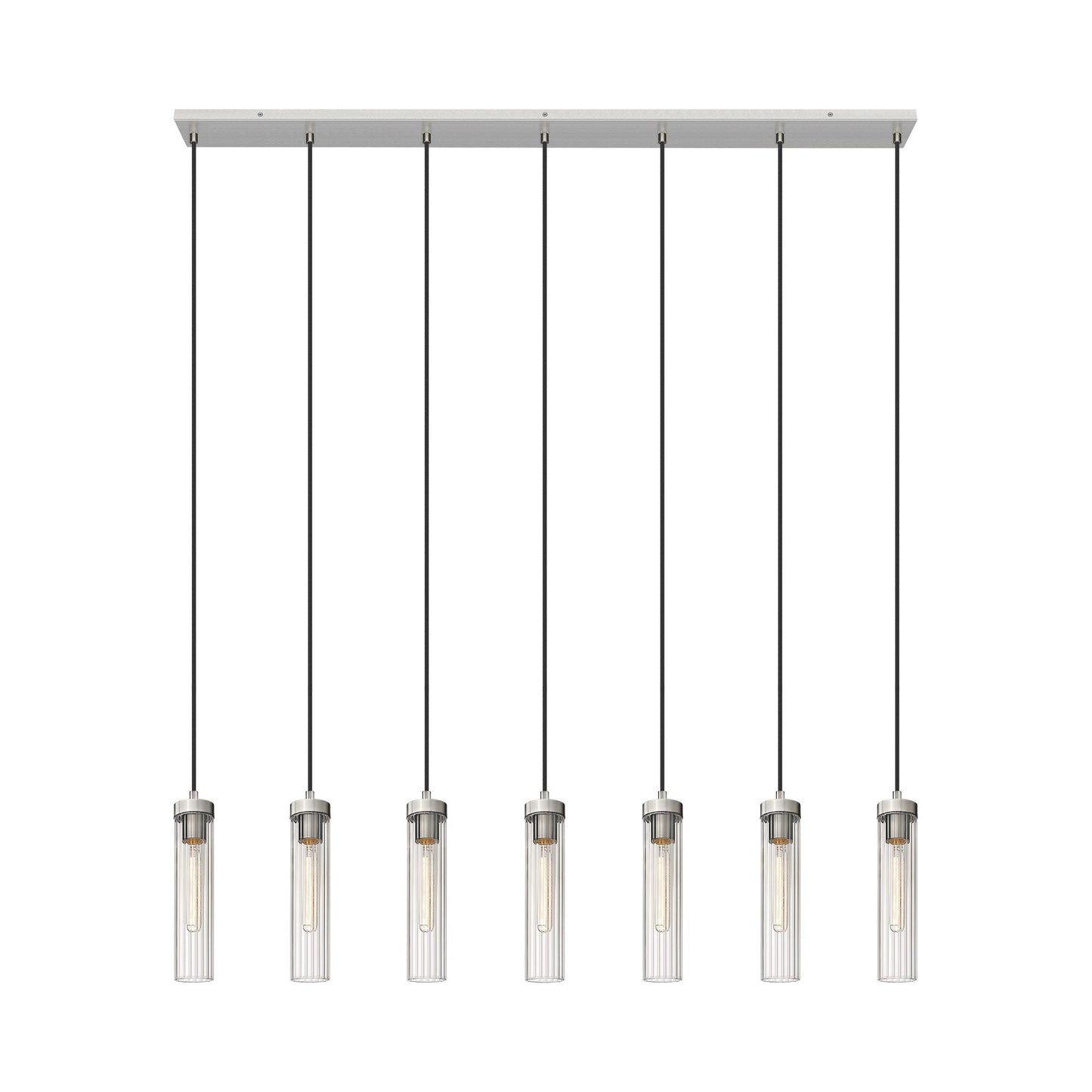 Beau 740P Linear Chandelier in Brushed Nickel (7-Light).
