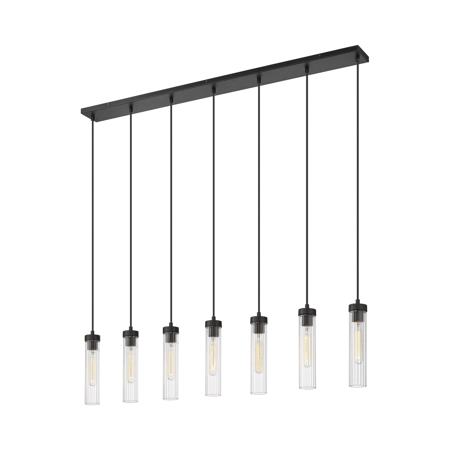 Beau 740P Linear Chandelier in Matte Black (7-Light).
