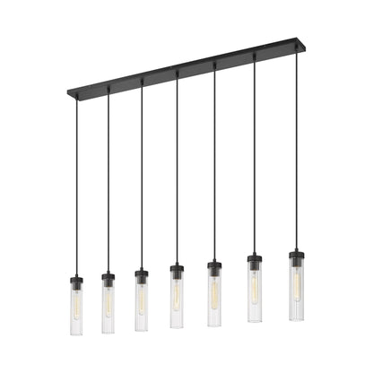 Beau 740P Linear Chandelier in Matte Black (7-Light).