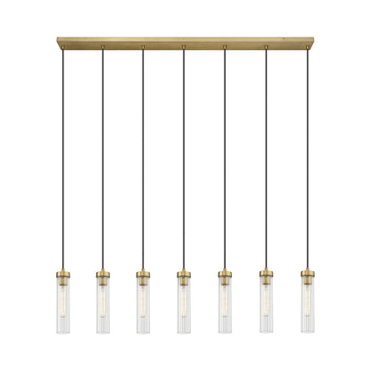 Beau 740P Linear Chandelier in Rubbed Brass (7-Light).