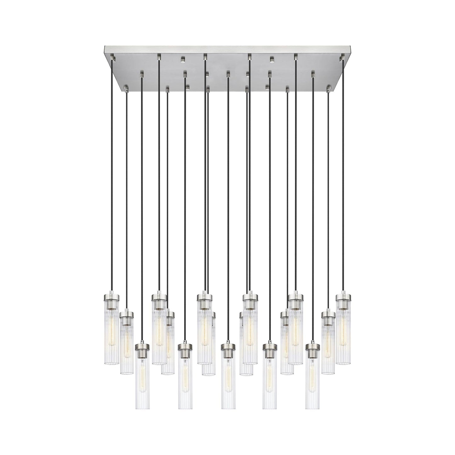 Beau 740P Linear Chandelier in Brushed Nickel (17-Light).