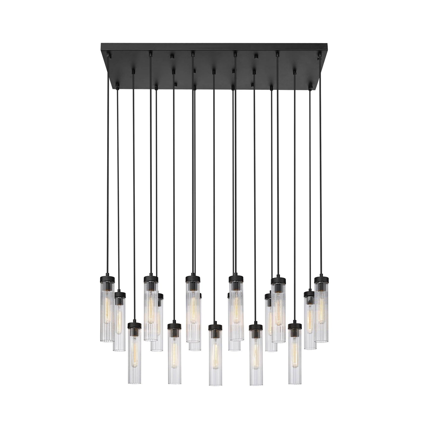 Beau 740P Linear Chandelier in Matte Black (17-Light).