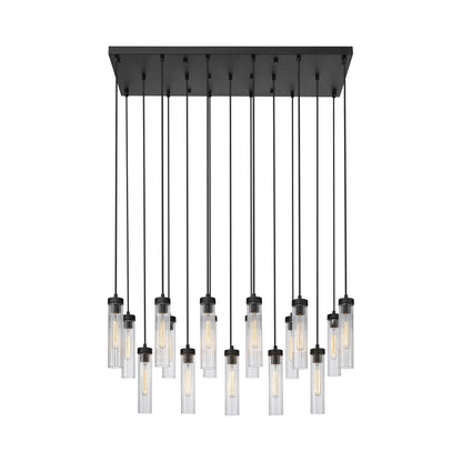 Beau 740P Linear Chandelier in Matte Black (17-Light).