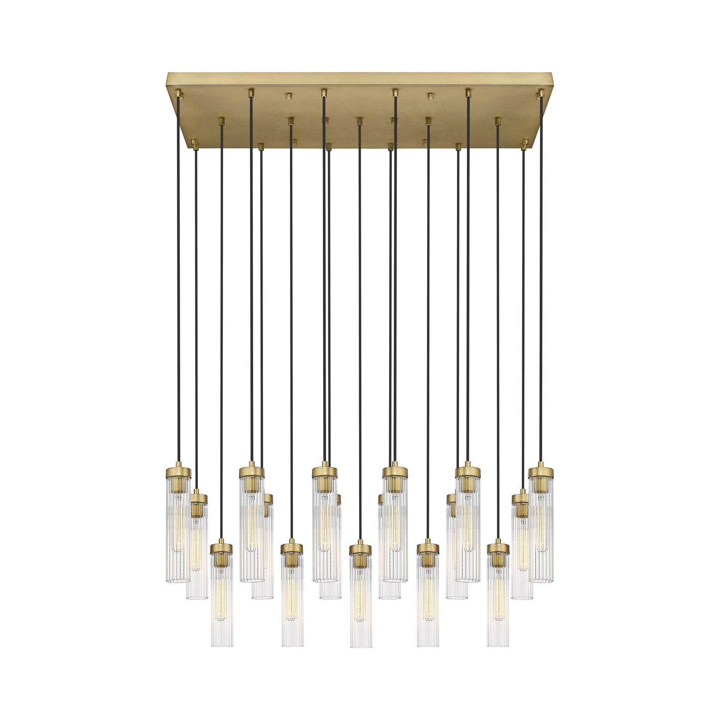 Beau 740P Linear Chandelier in Rubbed Brass (17-Light).