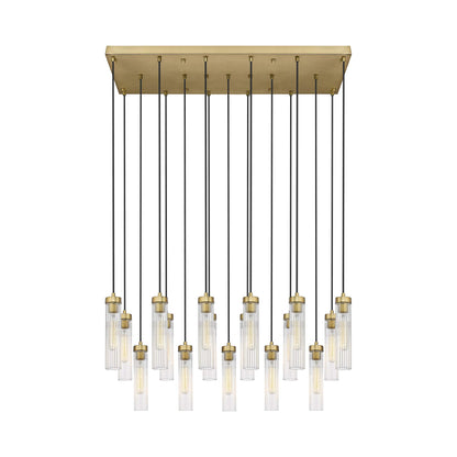 Beau 740P Linear Chandelier in Rubbed Brass (17-Light).
