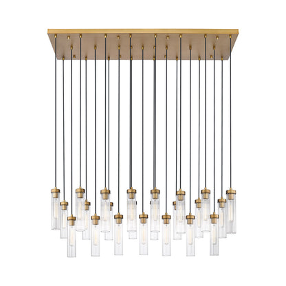 Beau 740P Linear Chandelier in Rubbed Brass (23-Light).