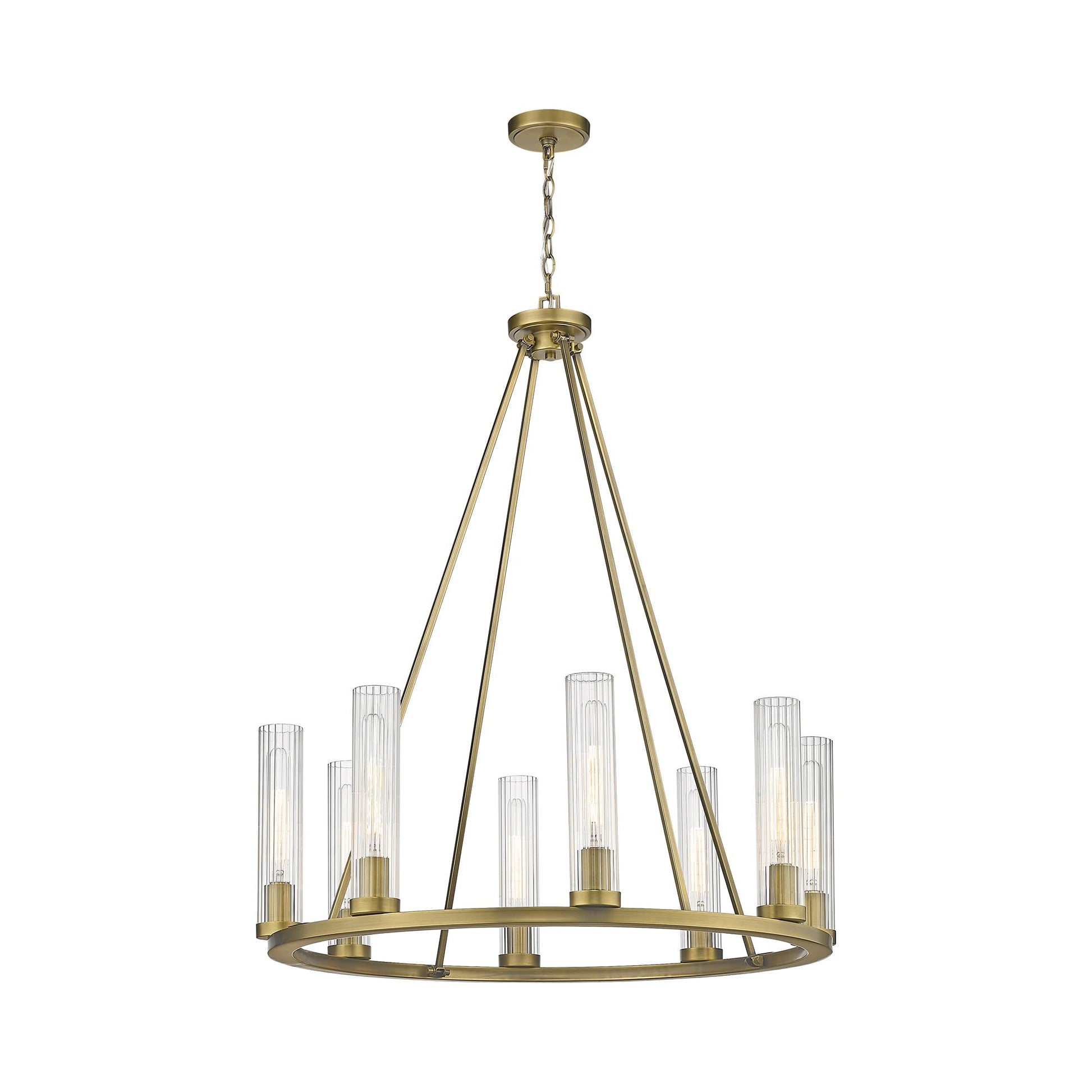 Beau Chandelier in Rubbed Brass (8-Light).