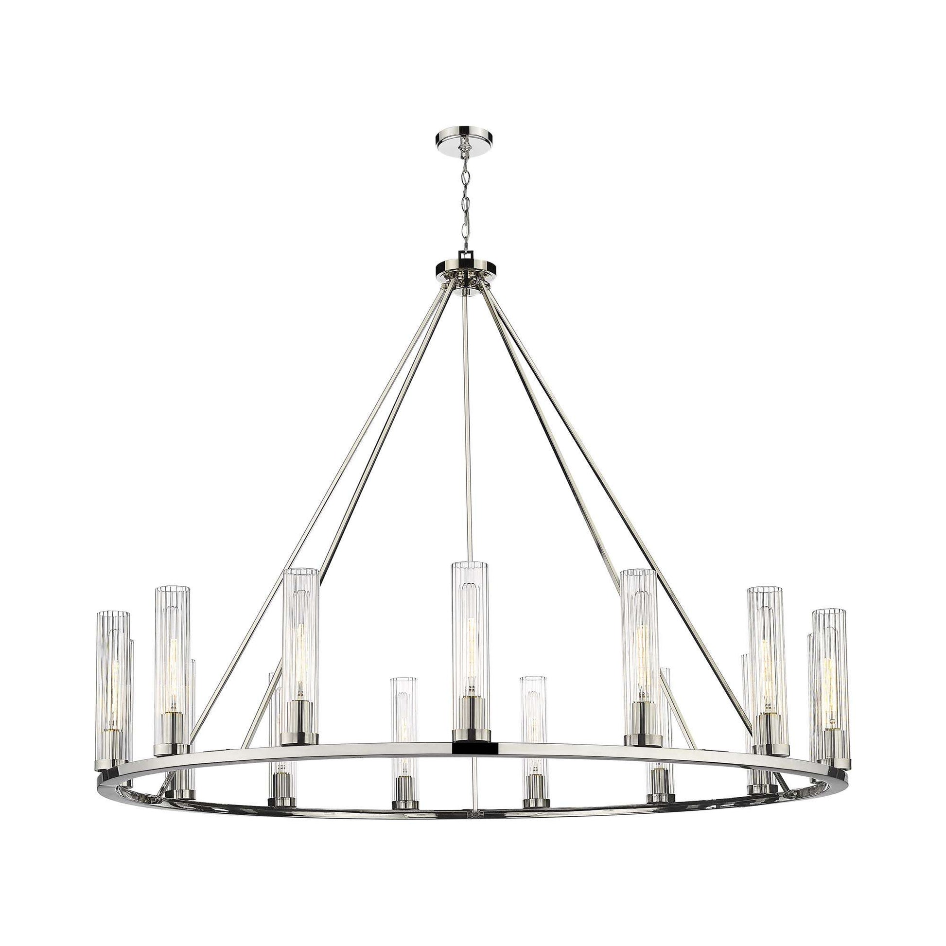 Beau Chandelier in Polished Nickel (15-Light).