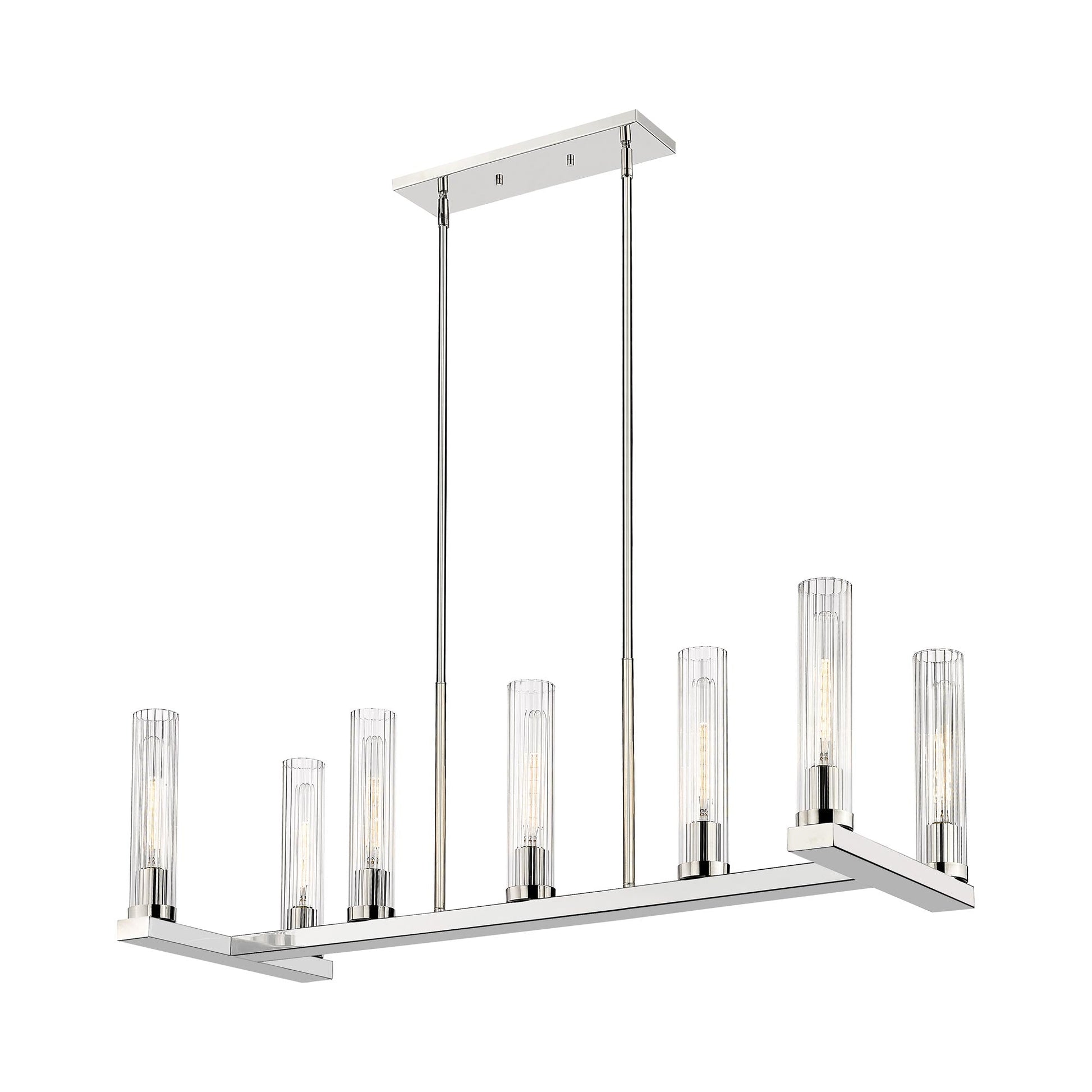 Beau Linear Chandelier in Polished Nickel (7-Light).