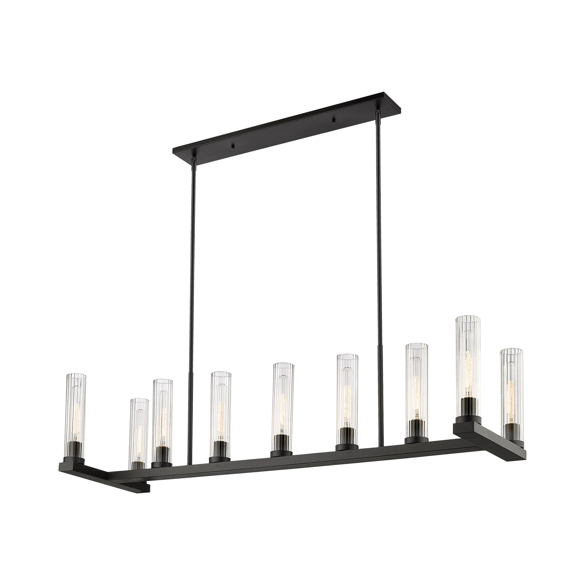 Beau Linear Chandelier in Bronze (9-Light).