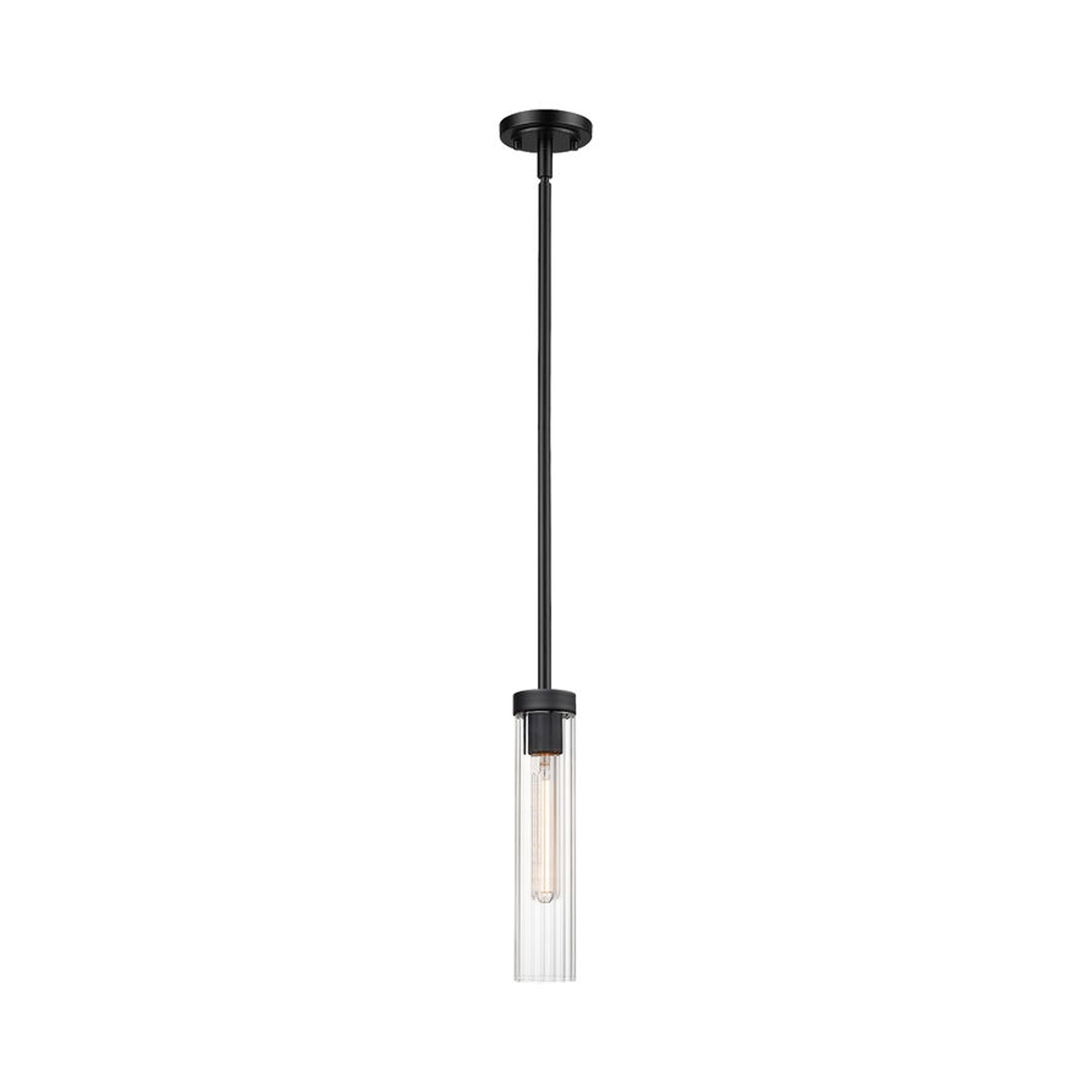 Beau Mini Pendant Light in Matte Black (Rod).