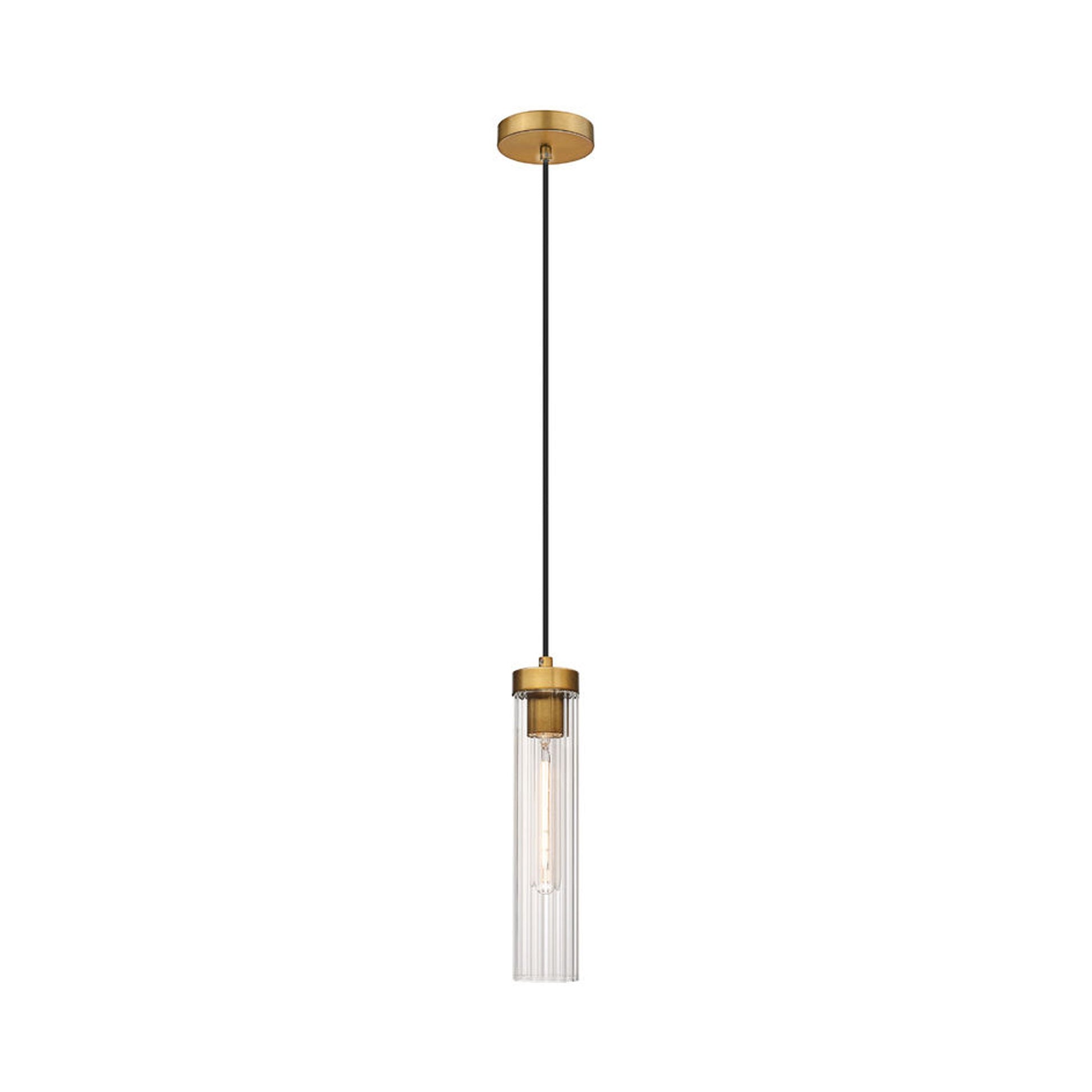 Beau Mini Pendant Light in Rubbed Brass (Cord).