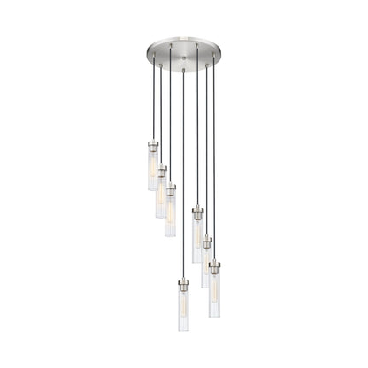 Beau Round Chandelier in Brushed Nickel (7-Light).