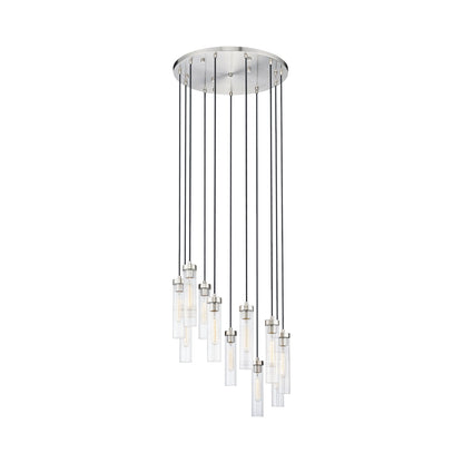 Beau Round Chandelier in Brushed Nickel (11-Light).