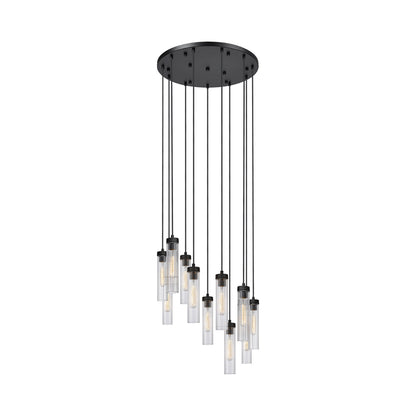 Beau Round Chandelier in Matte Black (11-Light).