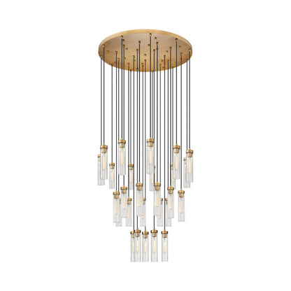 Beau Round Chandelier in Rubbed Brass (27-Light).