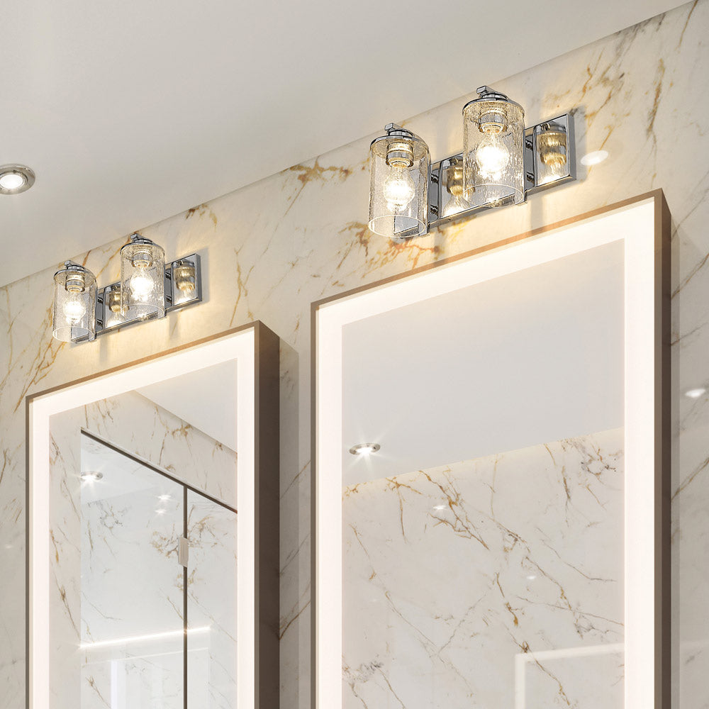 Beckett Bath Vanity Light in bathroom.